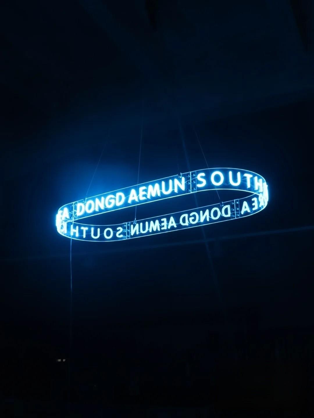 customized round acrylic led neon sign hanging space light