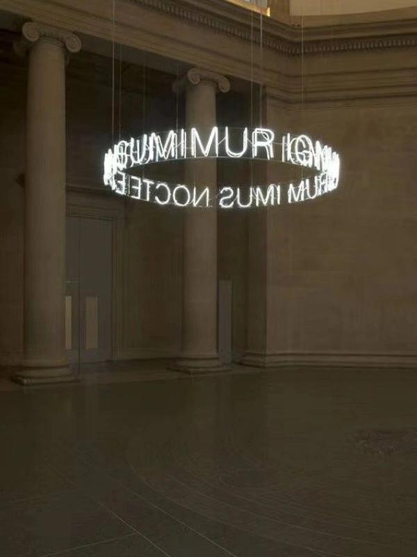 customized round acrylic led neon sign hanging space light