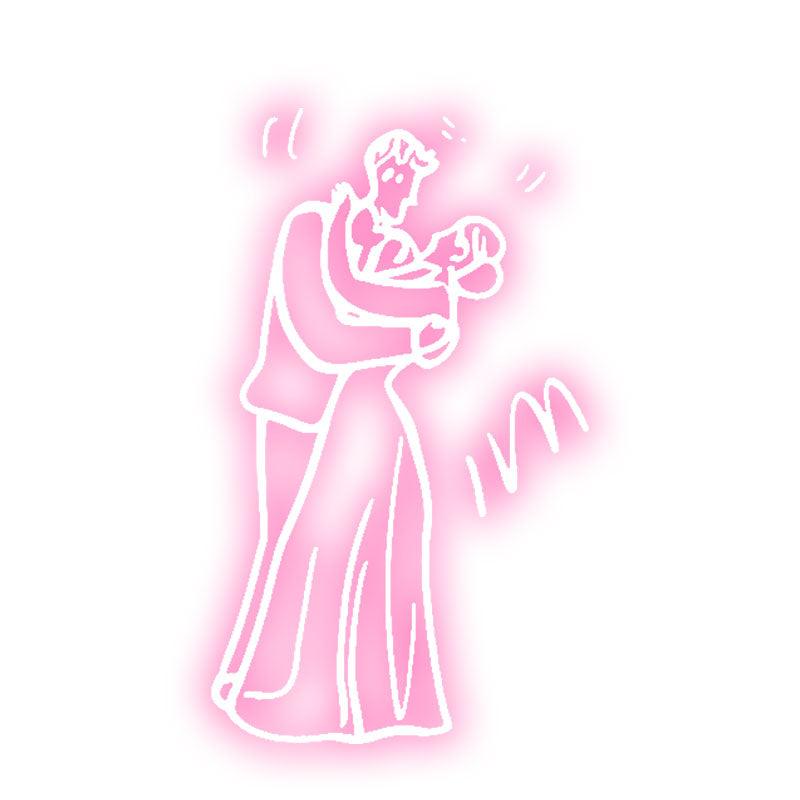 Romantic Pink Wedding Neon signs | Bride and Groom Sweet Embrace Light Theme | Love Eternal Moment