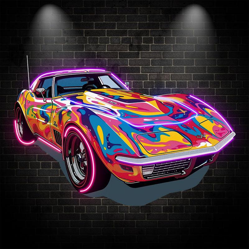 Cool Colorful Airbrush Coupe Supercar | Modern Art Style | Trend Setting Car Decoration | Perfect for Home, Office and Garage neon signs