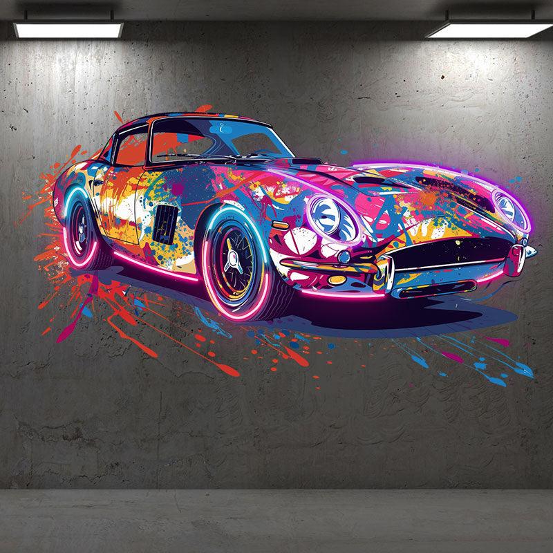 Low Chassis Cool Color Airbrush Coupe neon signs | Modern Art Style | Trend Setting Car Decoration | Perfect for Home, Office and Garage