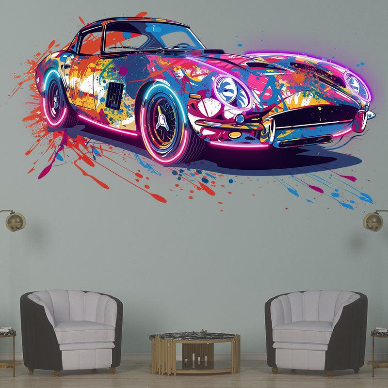 Low Chassis Cool Color Airbrush Coupe neon signs | Modern Art Style | Trend Setting Car Decoration | Perfect for Home, Office and Garage