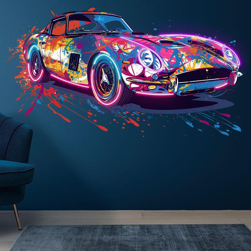 Low Chassis Cool Color Airbrush Coupe neon signs | Modern Art Style | Trend Setting Car Decoration | Perfect for Home, Office and Garage