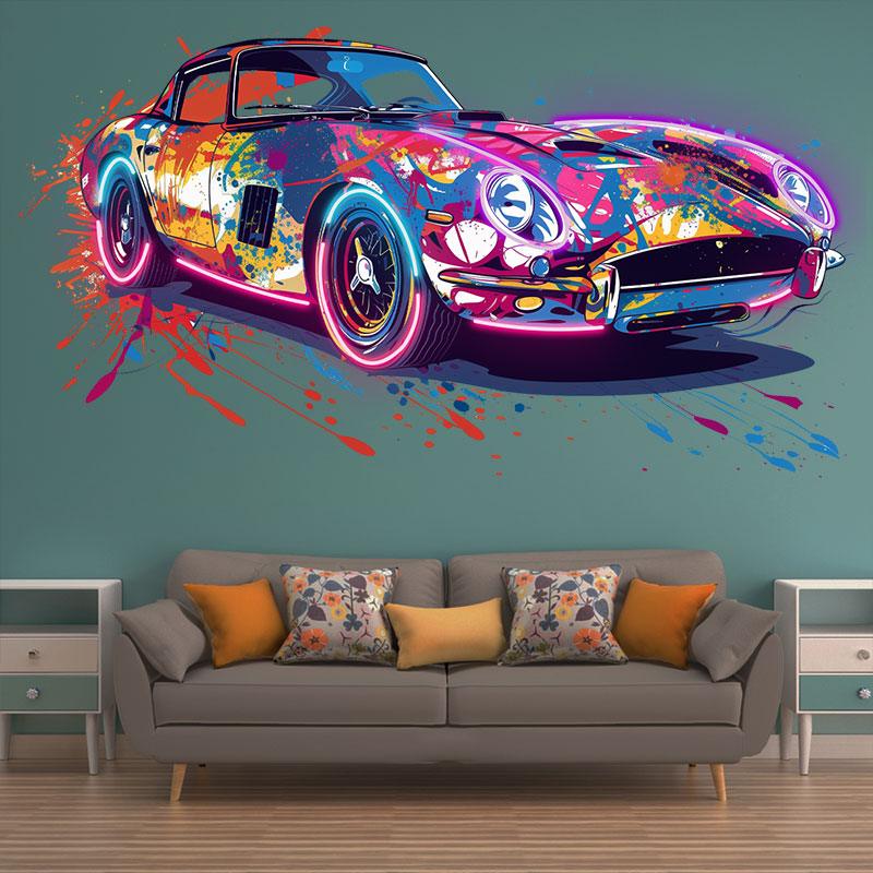 Low Chassis Cool Color Airbrush Coupe neon signs | Modern Art Style | Trend Setting Car Decoration | Perfect for Home, Office and Garage