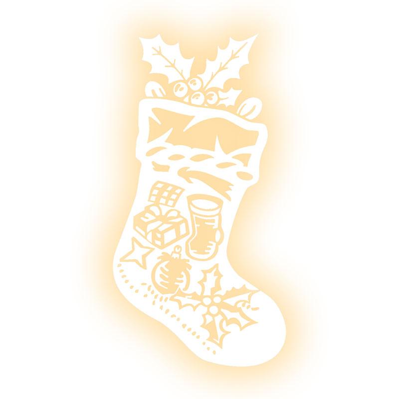 Golden LED Christmas Stockings | Creative holiday decorations, perfect for decorating your home neon signs