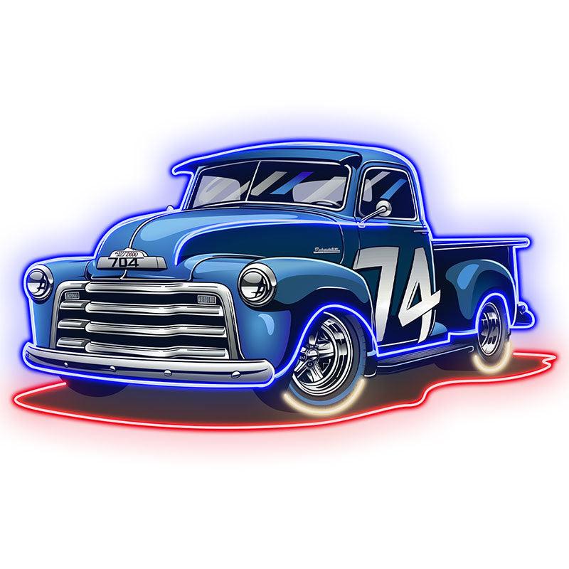 Blue 74 Pickup Truck LED Neon signs| Cool Car Decorative Lights | Creative Home & Shop Lighting