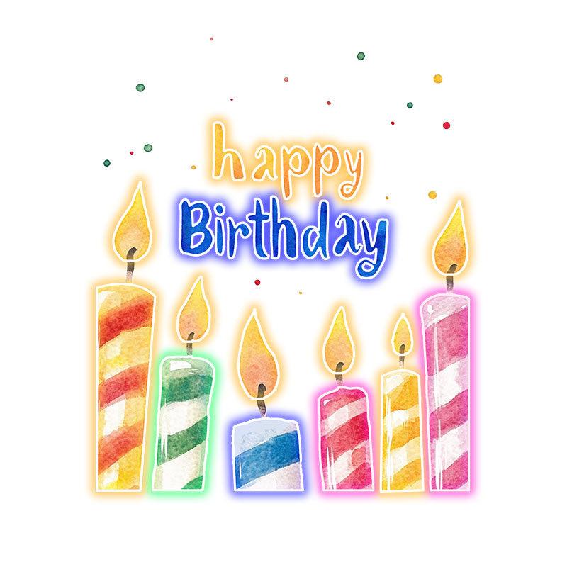 Creative Birthday Candle Lighting Decoration - LED Row Lights, Light Up Blessings, Perfect Birthday Party Essentials neon signs