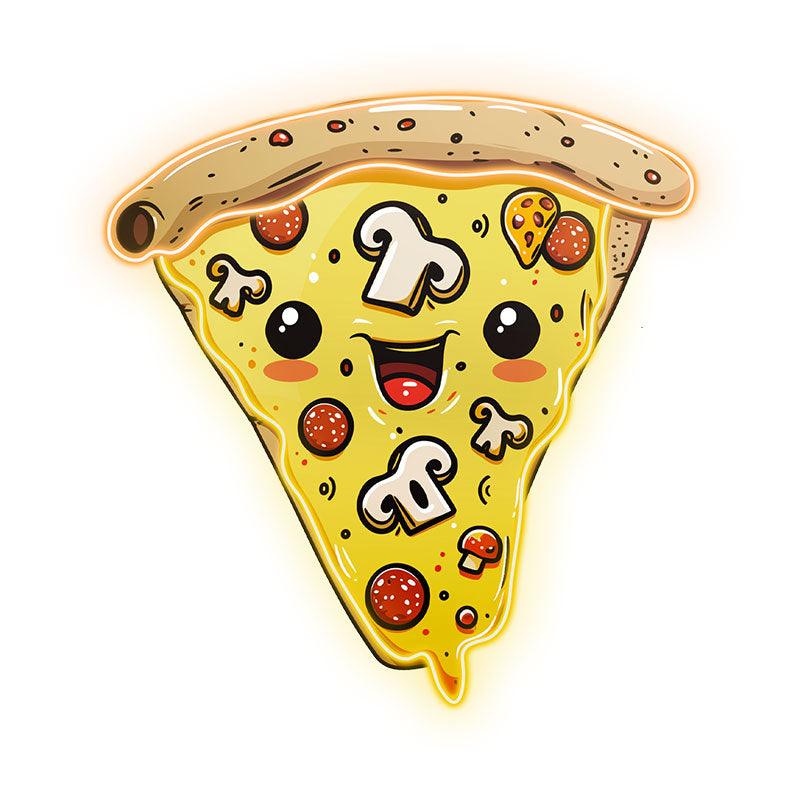 Creamy Chocolate Pizza Neon Lights - LED Lights, Smiley Face Emoji Design, Creative Home Decor, Perfect Party Vibe