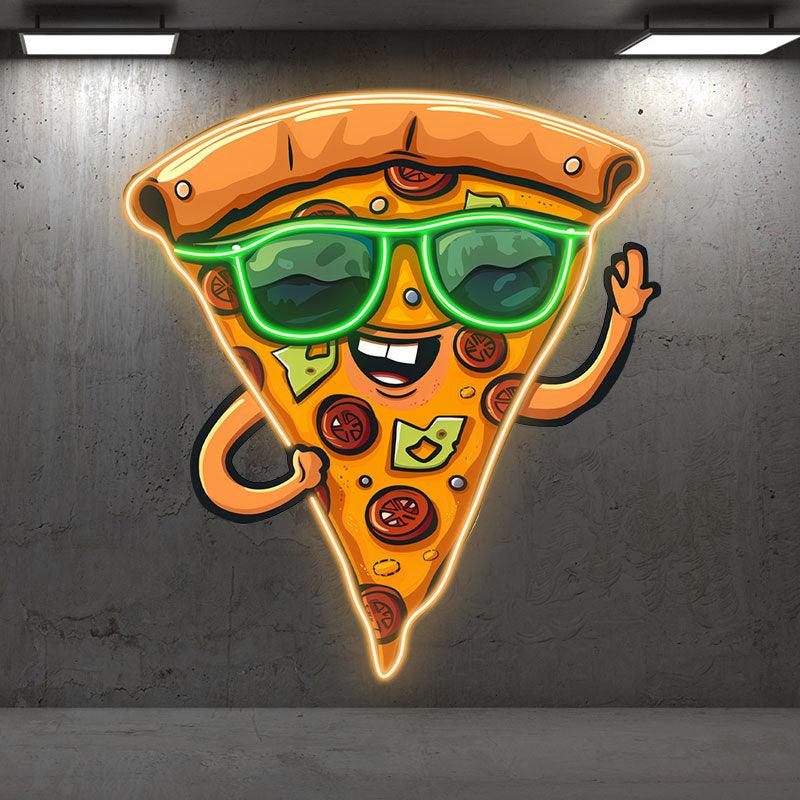 Funny Pizza LED Neon signs Light - Sunglasses Smile Pizza Decoration Light | Creative Home, Party, Gifts