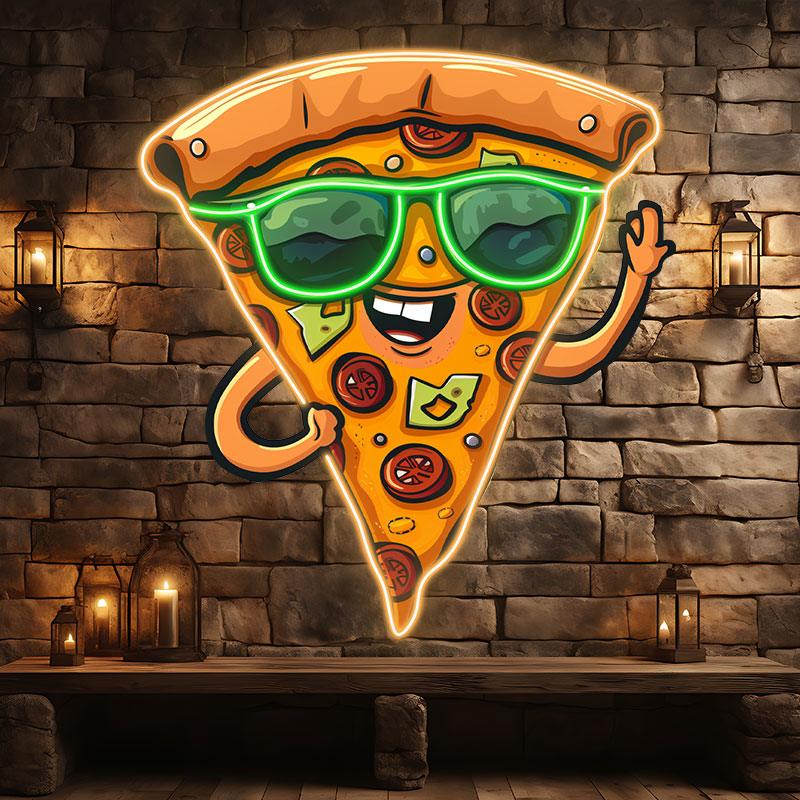 Funny Pizza LED Neon signs Light - Sunglasses Smile Pizza Decoration Light | Creative Home, Party, Gifts