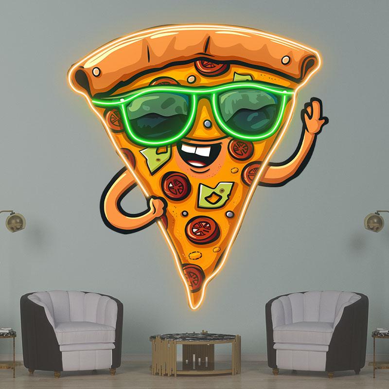 Funny Pizza LED Neon signs Light - Sunglasses Smile Pizza Decoration Light | Creative Home, Party, Gifts