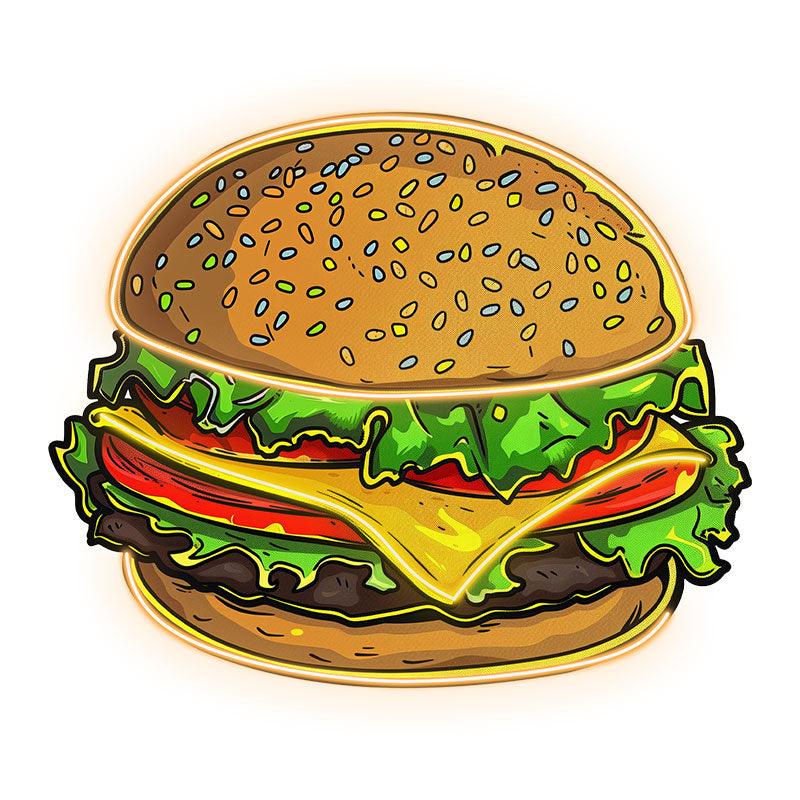 Golden Burger LED Neon signs Lights - Vegetable & Meat Sandwich Creative Decoration Lights | Home, Restaurant, Party Favors