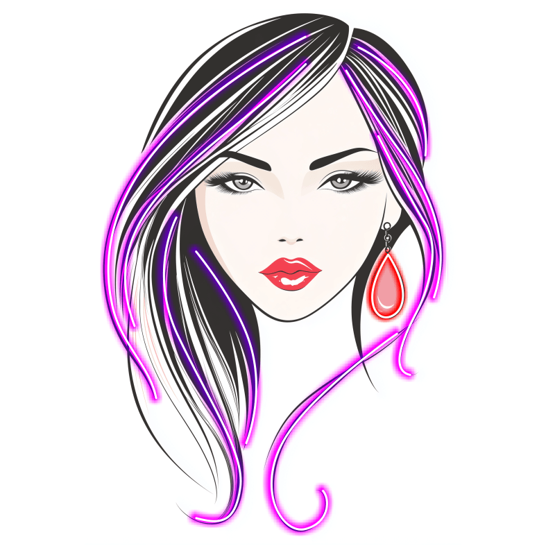 Fashion European and American beauty front face close-up neon signs lights - Sketch style LED decorative lights, personalized home and creative space lighting