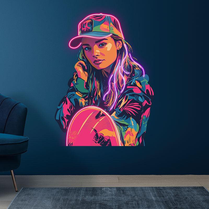 Stylish Girl Neon signs Lights - Colorful LED Decorative Lights, Dazzling Lights for Bedrooms, Game Rooms and Parties