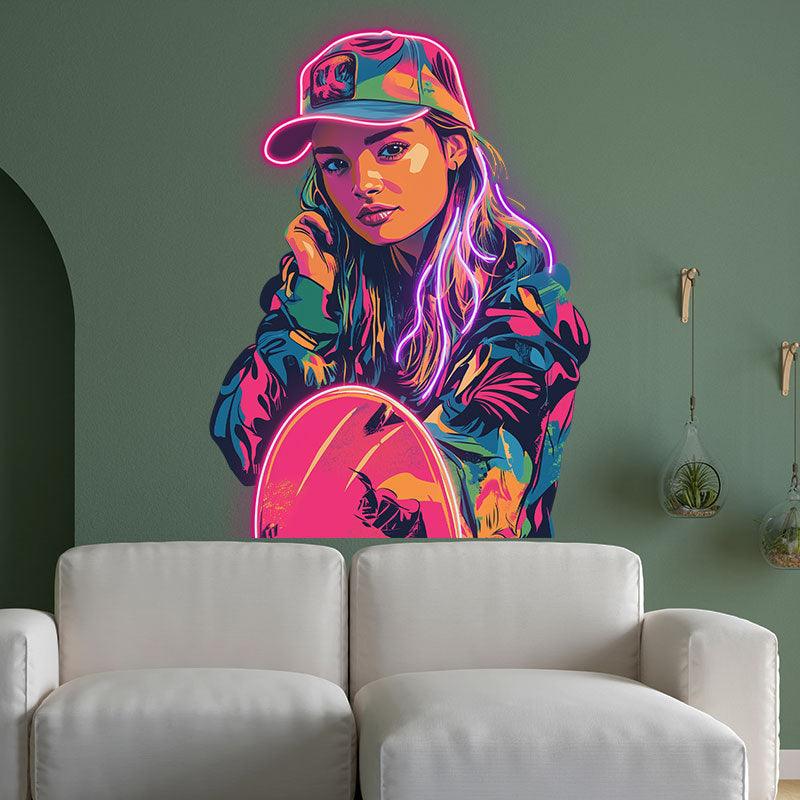 Stylish Girl Neon signs Lights - Colorful LED Decorative Lights, Dazzling Lights for Bedrooms, Game Rooms and Parties