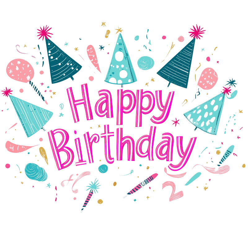 Happy Birthday LED Neon Sign - Festive Party Decor with Party Hats & Candles - Perfect for Birthday Celebrations