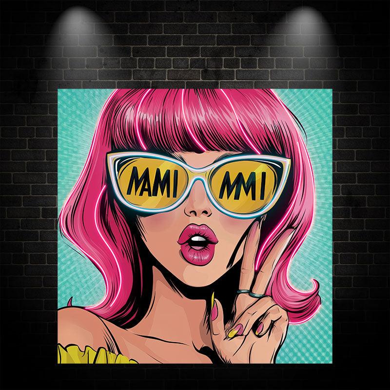 Fashion European and American Beauty Neon signs Lights - Red Hair, Yellow Sunglasses Scissor Hands LED Decorative Lights, Personalized Home and Creative Space Lighting