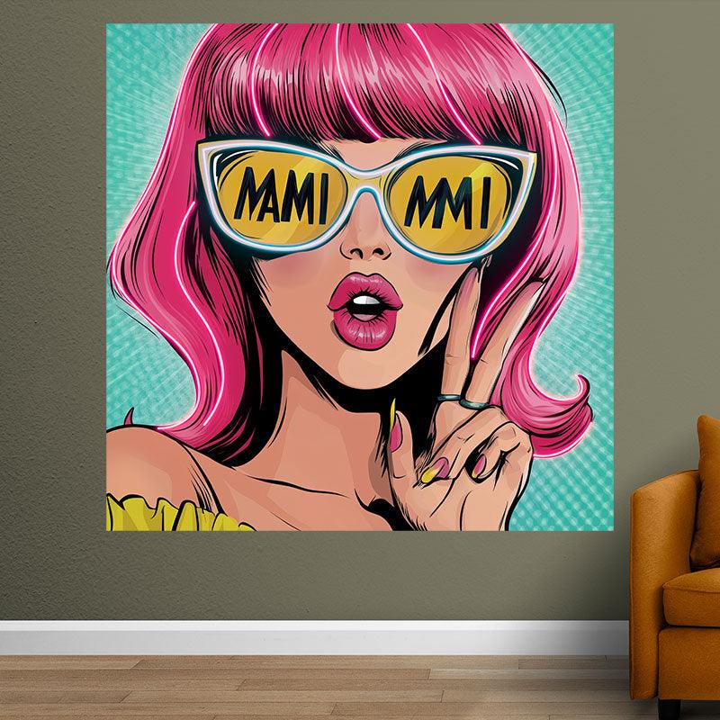 Fashion European and American Beauty Neon signs Lights - Red Hair, Yellow Sunglasses Scissor Hands LED Decorative Lights, Personalized Home and Creative Space Lighting