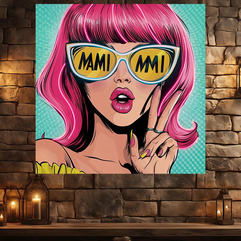 Fashion European and American Beauty Neon signs Lights - Red Hair, Yellow Sunglasses Scissor Hands LED Decorative Lights, Personalized Home and Creative Space Lighting