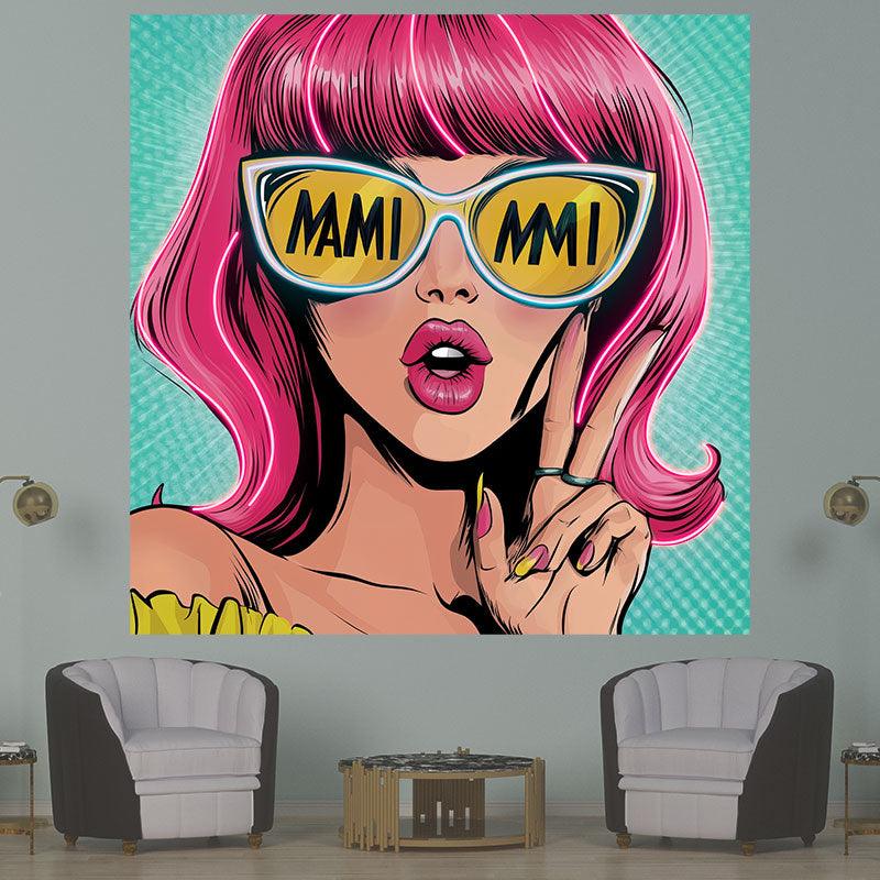 Fashion European and American Beauty Neon signs Lights - Red Hair, Yellow Sunglasses Scissor Hands LED Decorative Lights, Personalized Home and Creative Space Lighting