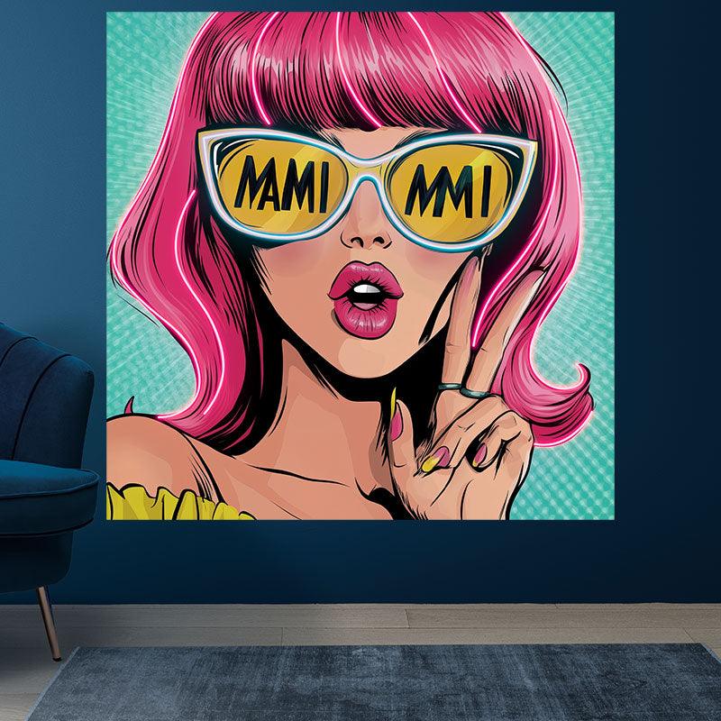 Fashion European and American Beauty Neon signs Lights - Red Hair, Yellow Sunglasses Scissor Hands LED Decorative Lights, Personalized Home and Creative Space Lighting