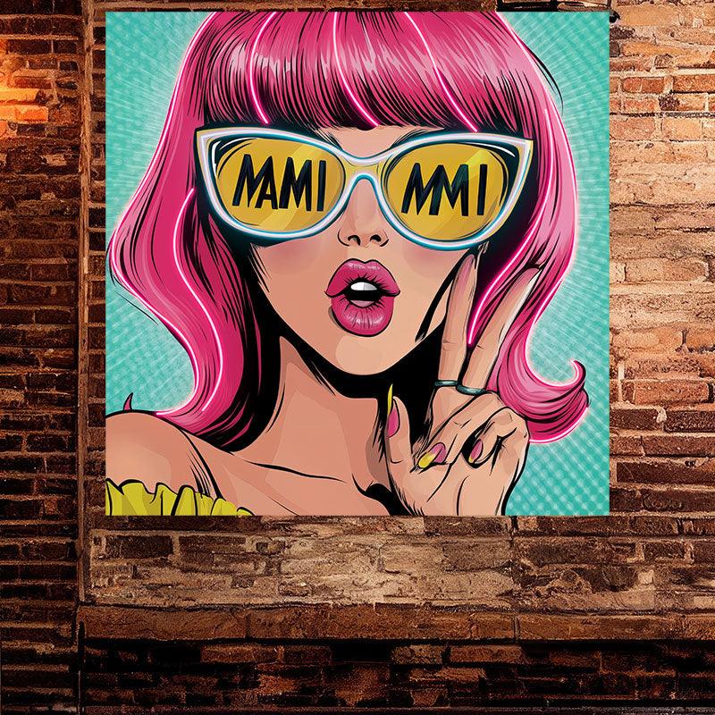 Fashion European and American Beauty Neon signs Lights - Red Hair, Yellow Sunglasses Scissor Hands LED Decorative Lights, Personalized Home and Creative Space Lighting