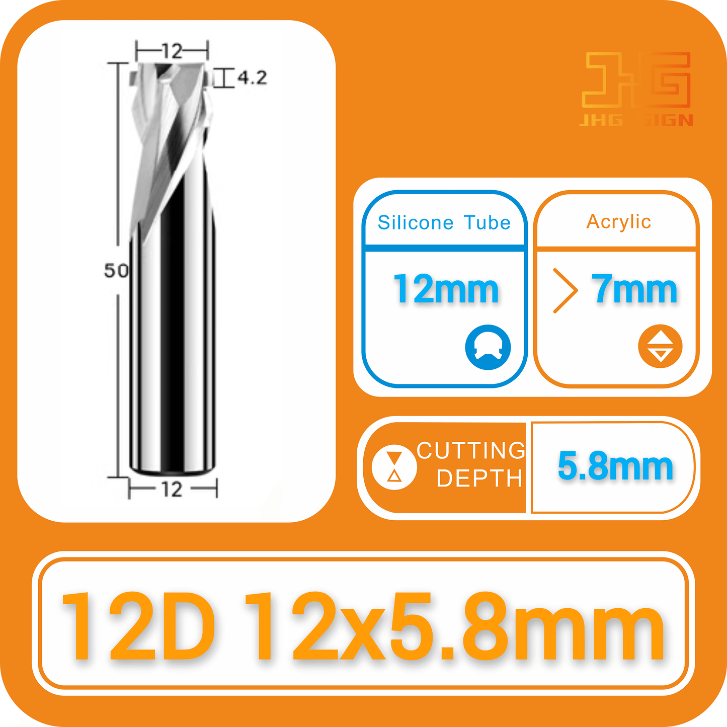 6/8/12mm Milling Cutter 6mm 10mm Shank Avaliable CNC Carving Bit Neon Sign Led Acrylic Slotting Knife