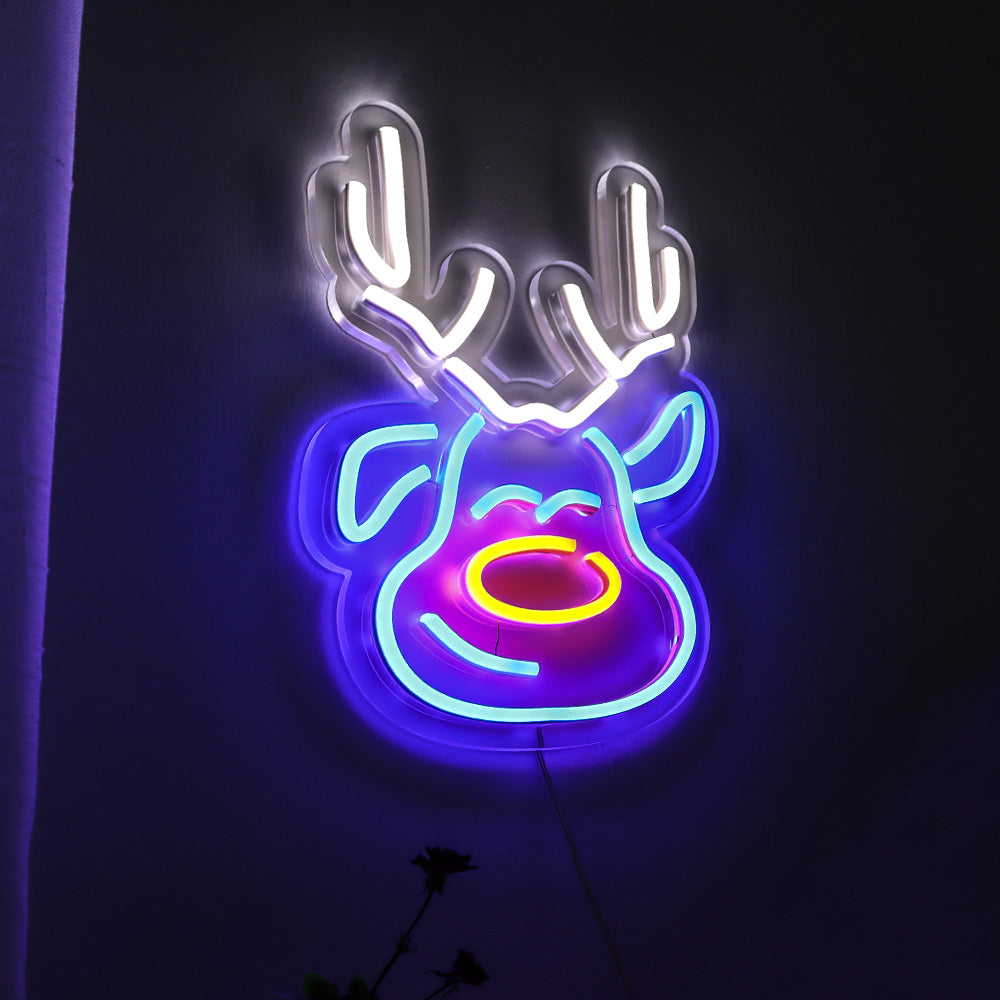 reindeer neon sign, led neon flex sign,custom-made designs for neon signs