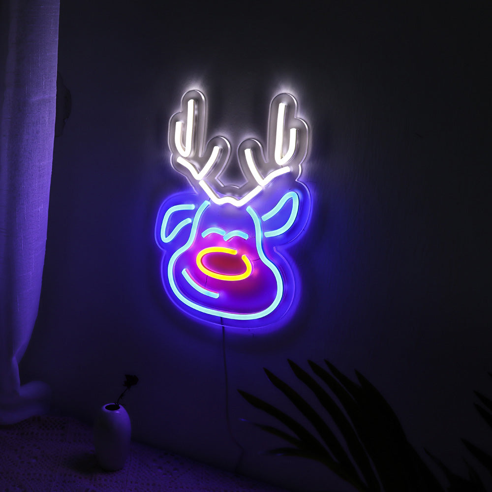 reindeer neon sign, led neon flex sign,custom-made designs for neon signs