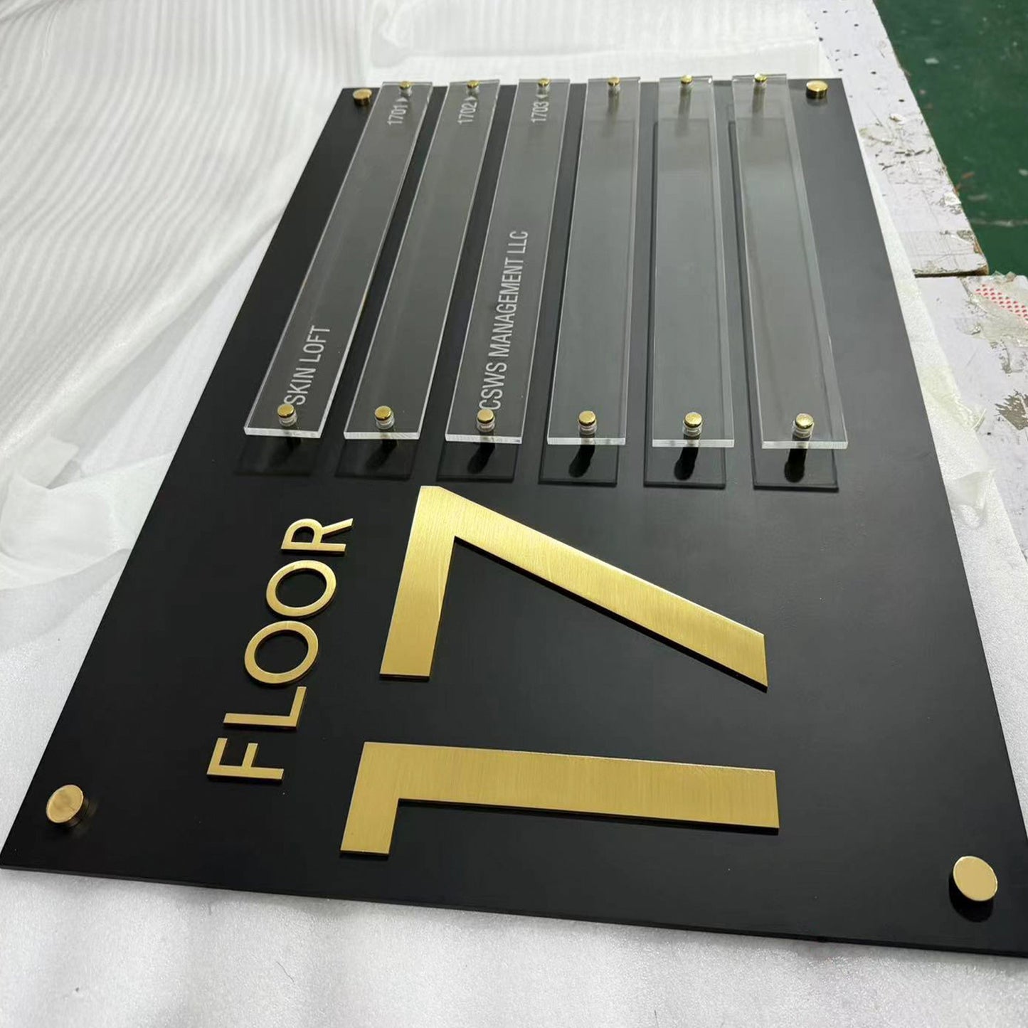 Personalized Acrylic Plaque Sign Wall Mounted Directional Signs Custom Company Indoor Room Way-finding Signages