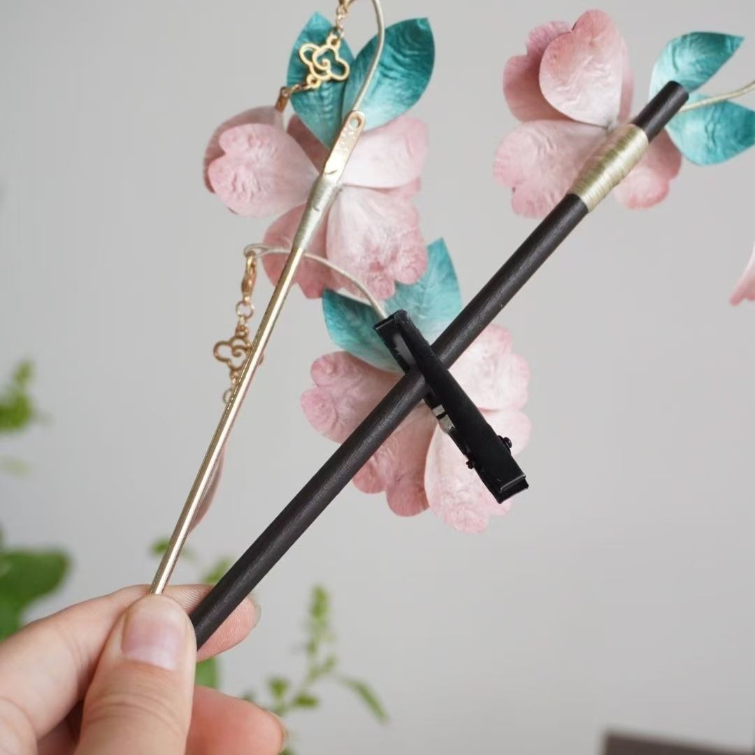 Hairpin Velvet Flower Velvet Hairpin Wooden Hairpin Flower Accessories Comfortable Headwear
