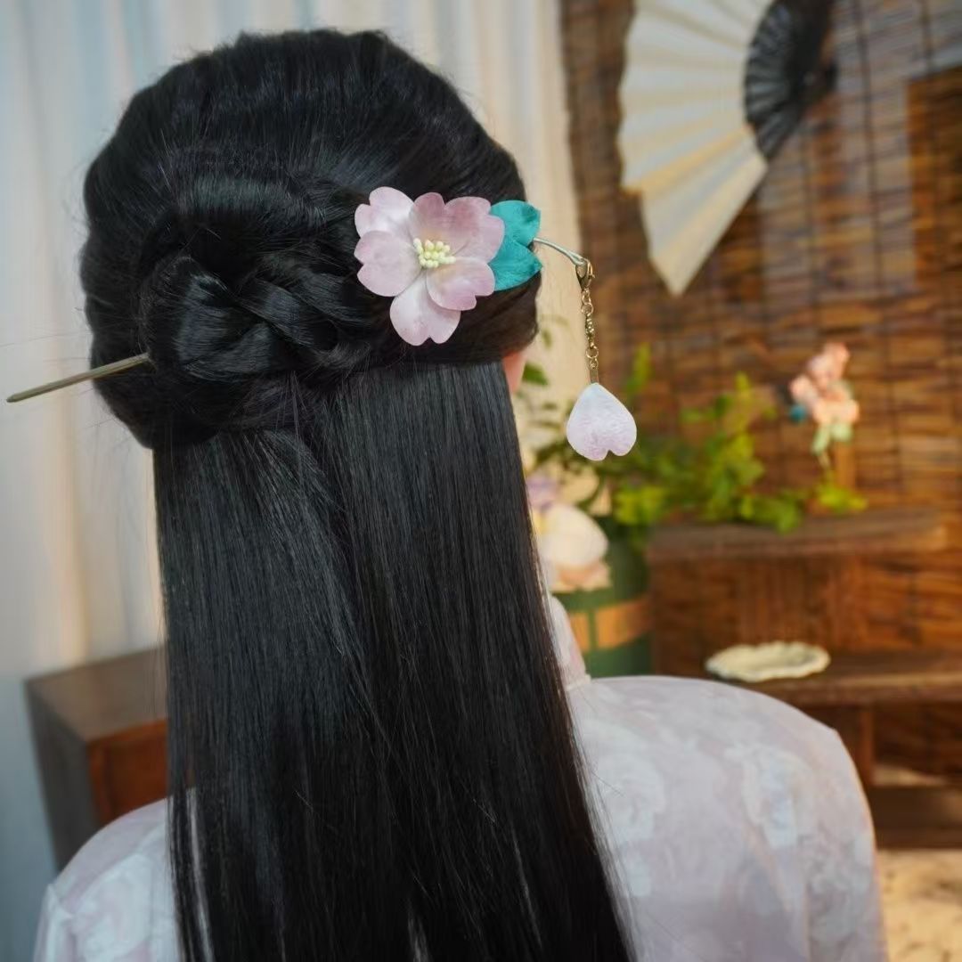 Hairpin Velvet Flower Velvet Hairpin Wooden Hairpin Flower Accessories Comfortable Headwear
