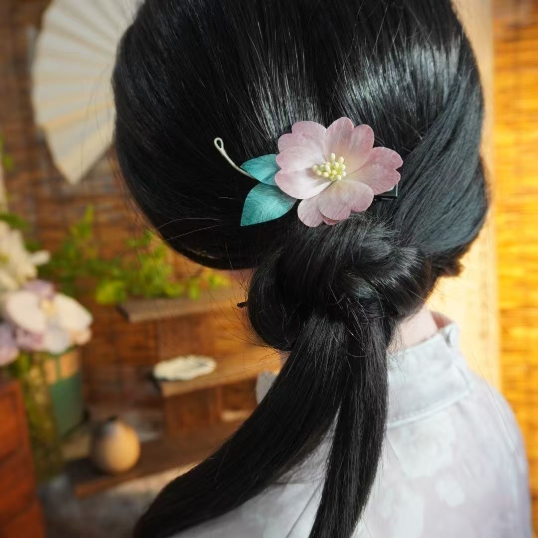 Hairpin Velvet Flower Velvet Hairpin Wooden Hairpin Flower Accessories Comfortable Headwear