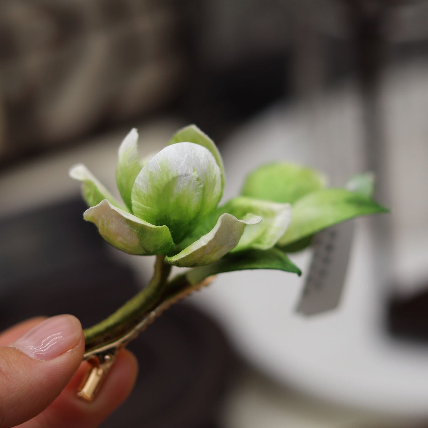 Pear blossom silk velvet flower wooden hairpin bun hairpin headdress