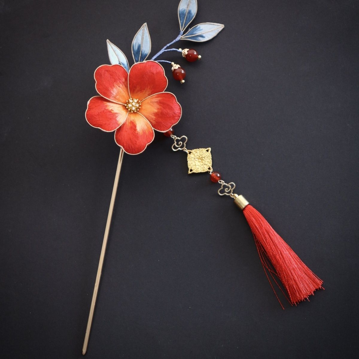 Velvet Flower Intangible Cultural Heritage Peony Silk Hairpin Accessory Ancient Style Hair Accessory