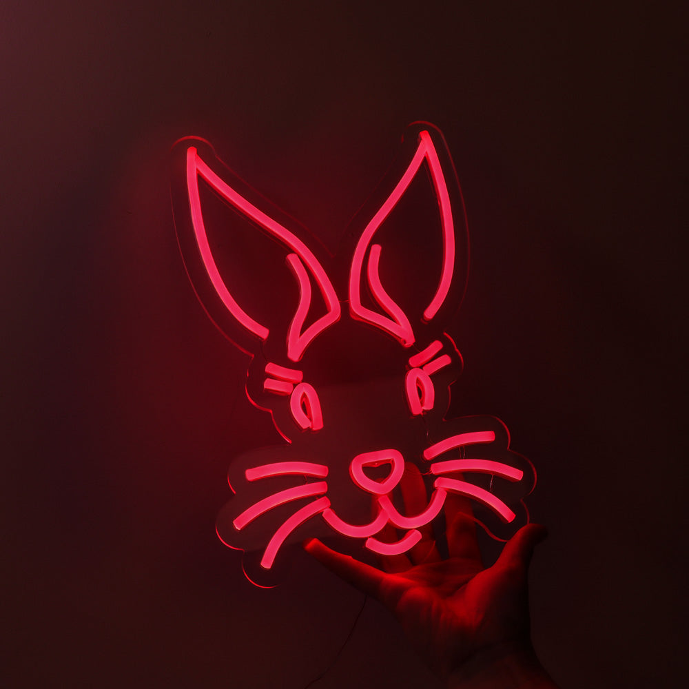 Rabbit neon signboard with red led lighting, flexible led neon