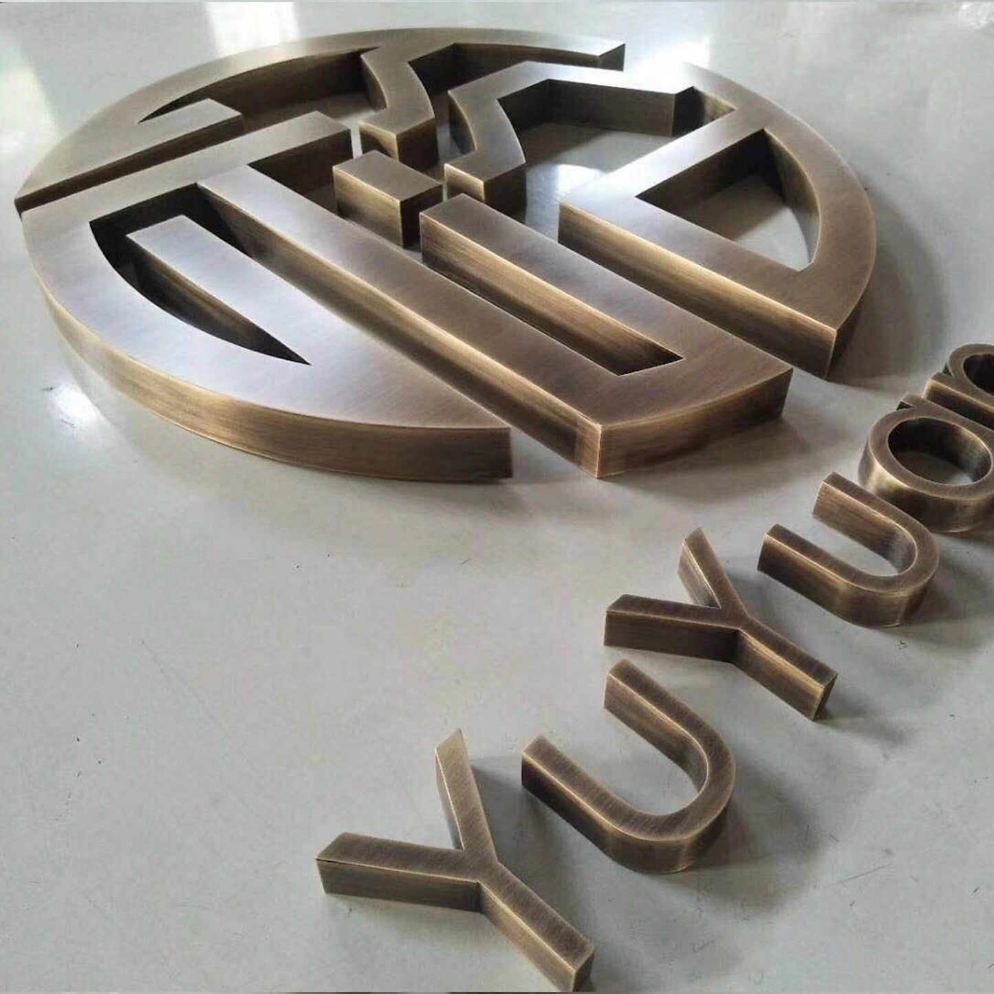 Customized Vintage Metal Letters Sign Bronze Stainless Steel 3d Channel Letter Wall Logo Store Company Brand Signage