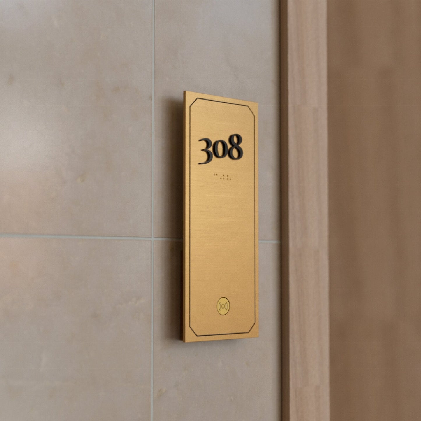 Custom ADA standard braille sign 3d raised numbers metal bead braille wall signage