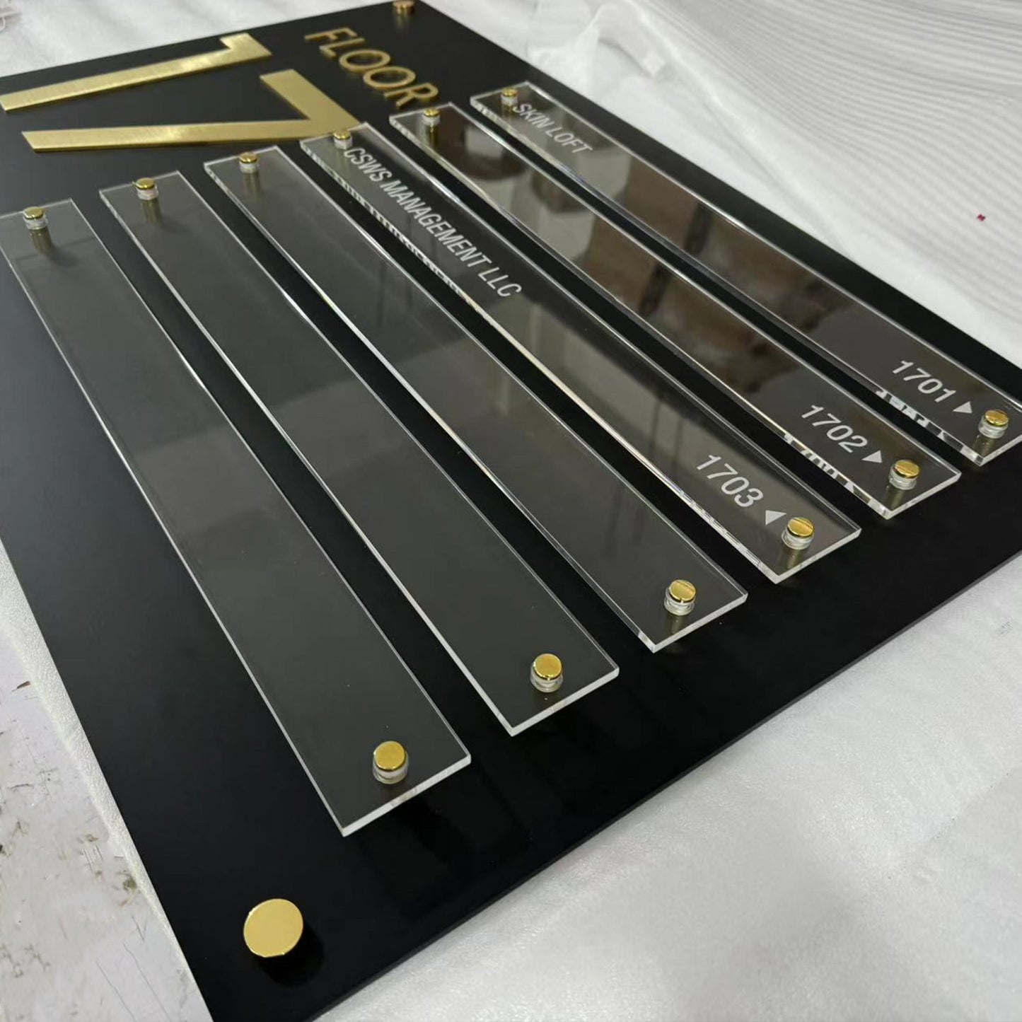 Personalized Acrylic Plaque Sign Wall Mounted Directional Signs Custom Company Indoor Room Way-finding Signages