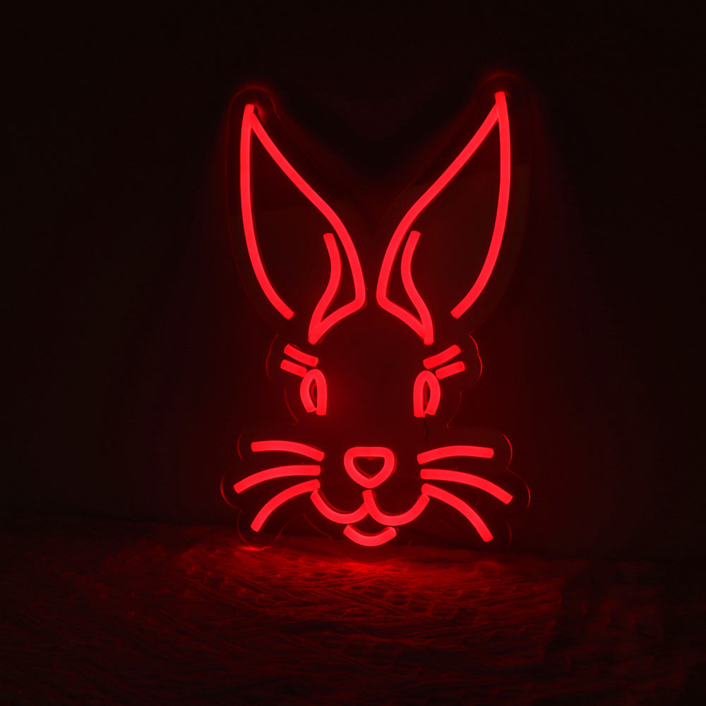 Rabbit neon signboard with red led lighting, flexible led neon