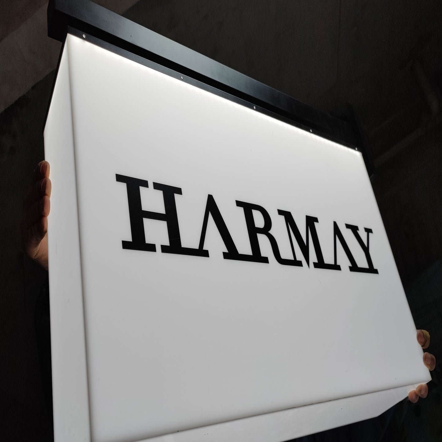 DIY Full Lit Steel Hanging Light Box Interior Rectangle Illuminated Led Acrylic Shop Signboard