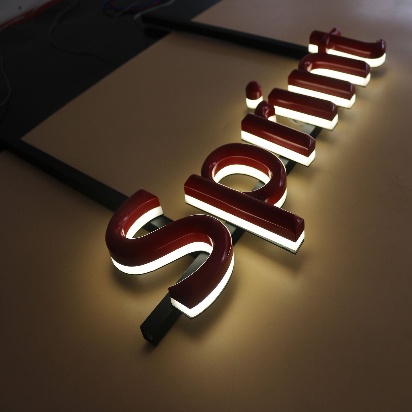 Custom hanging shopfront acrylic small mini led letters acrylic light solid letters signage company logo backlit sign