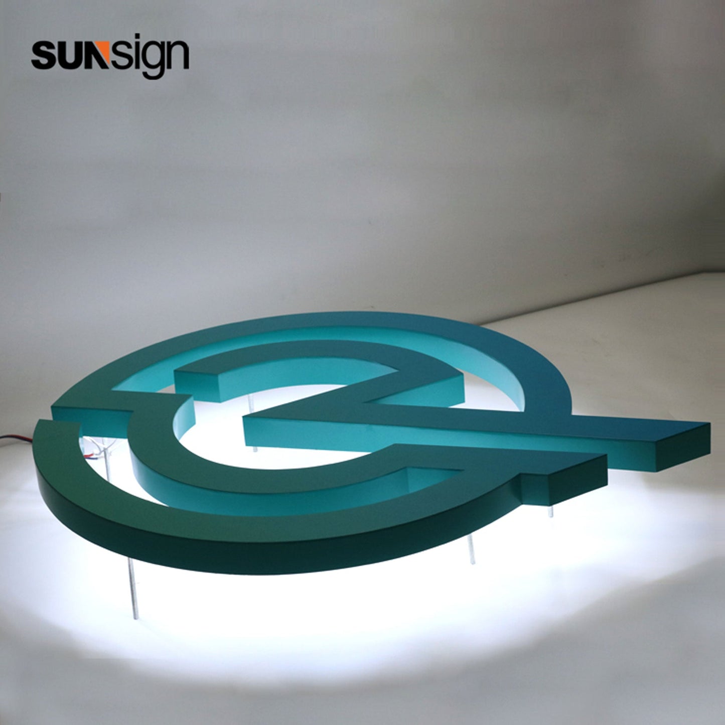 Manufacturer wholesale custom business office indoor letter wall hanging 3d gold color led reverse lit acrylic letters signs