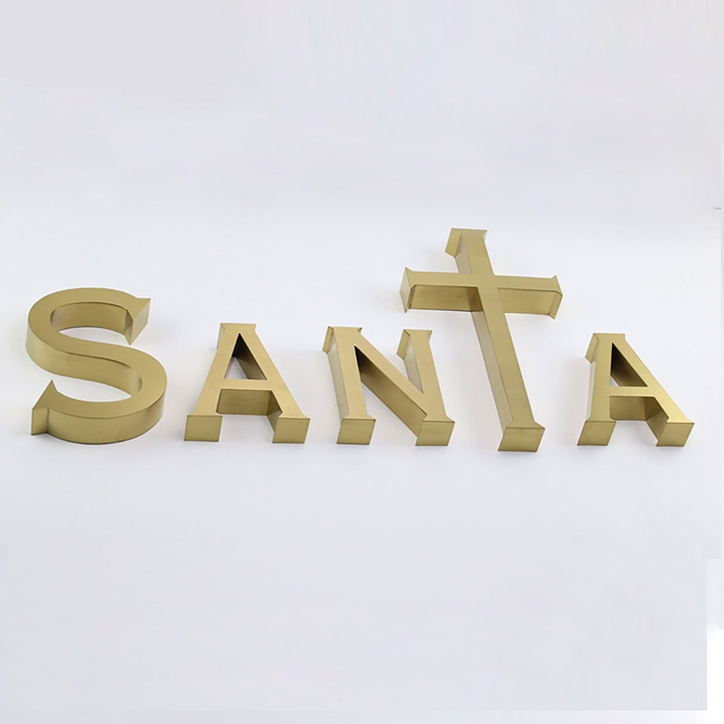 3D Metal Logo Gold Coated Stainless Steel Channel Letters For Indoor Office Company Wall Signs