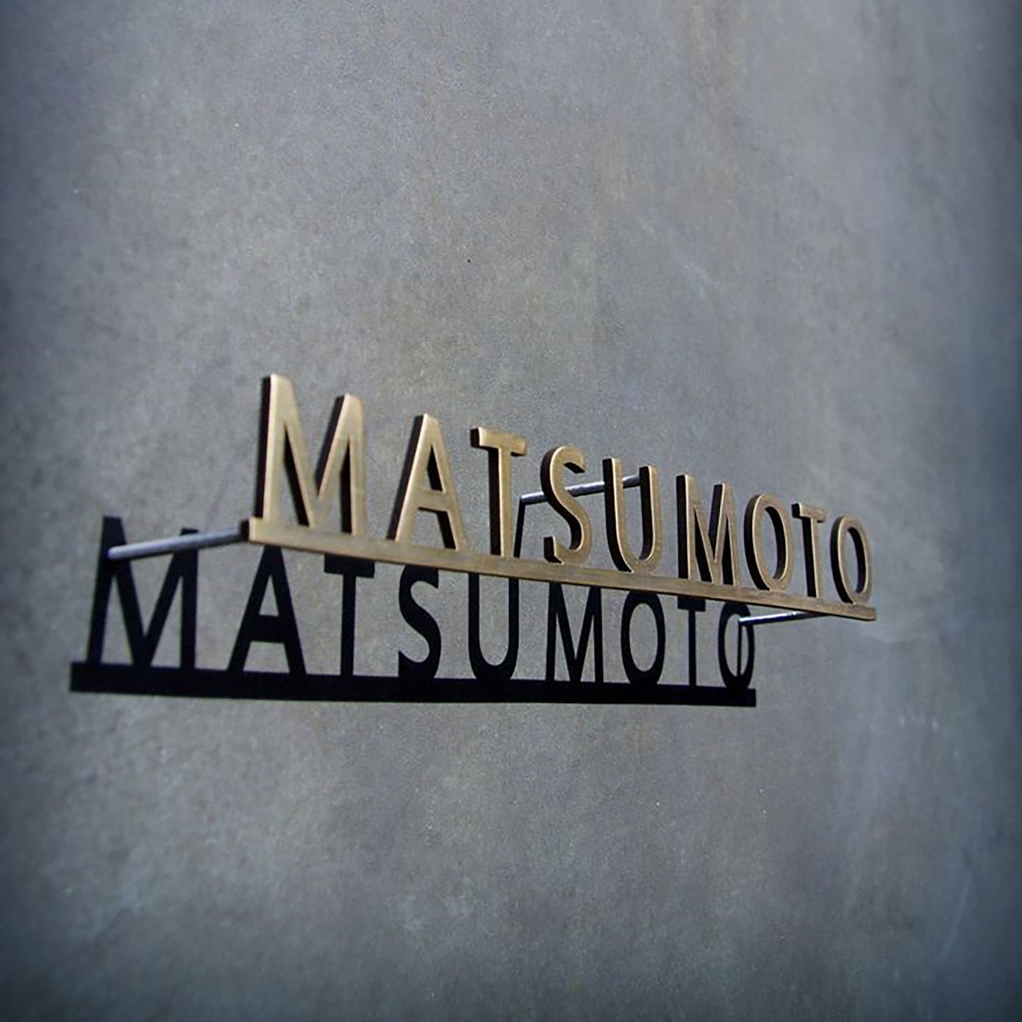 Gold finish durable stud mounted signs company name stainless steel solid cut letters sign