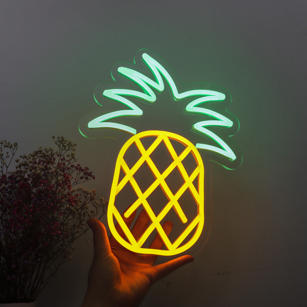 fresh pineapple neon sign, wall mounted pineapple led neon sign