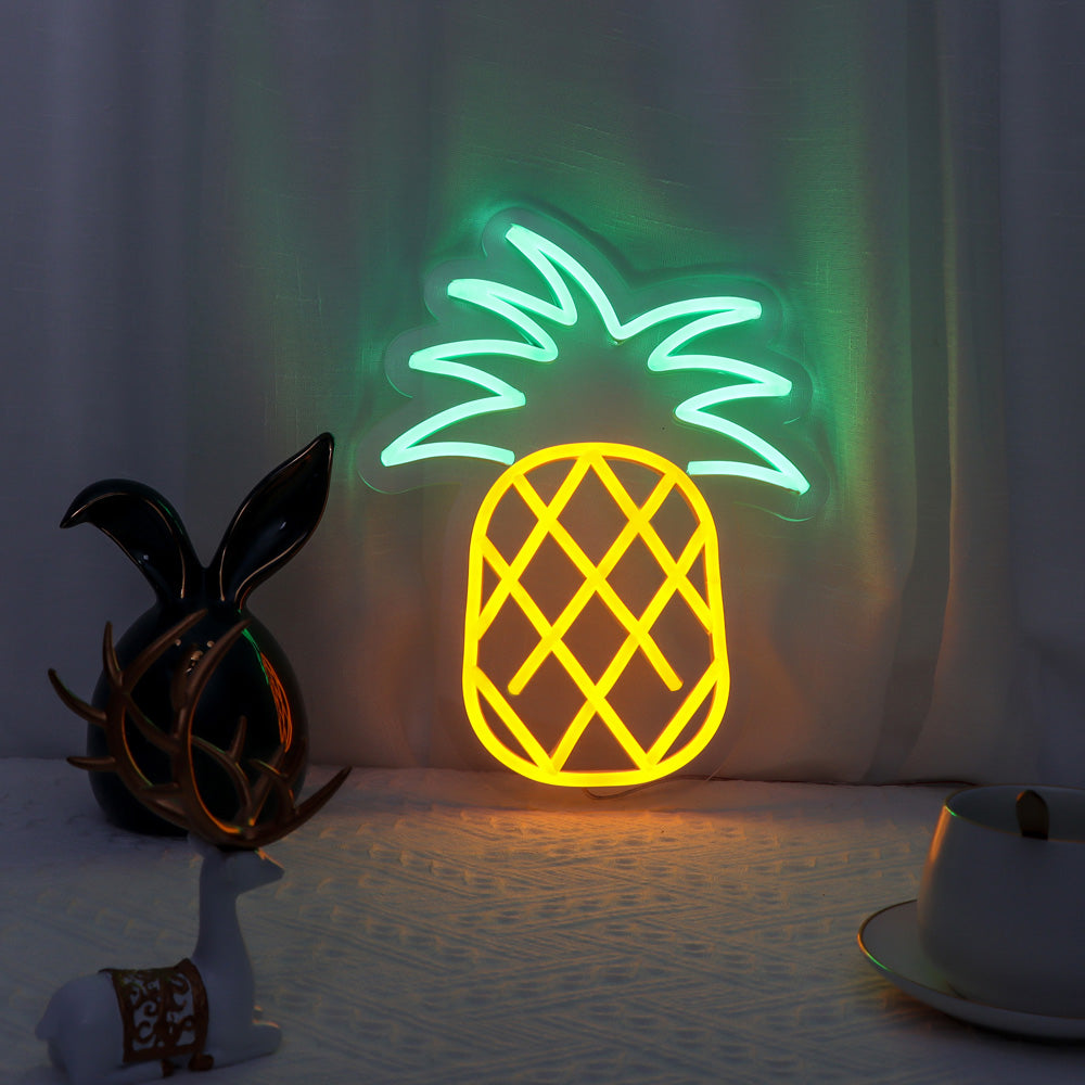 fresh pineapple neon sign, wall mounted pineapple led neon sign