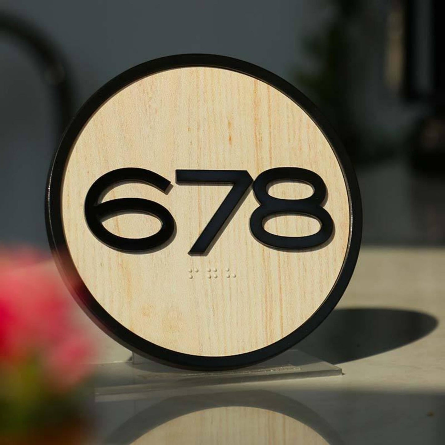 Custom ADA standard braille sign 3d raised numbers metal bead braille wall signage