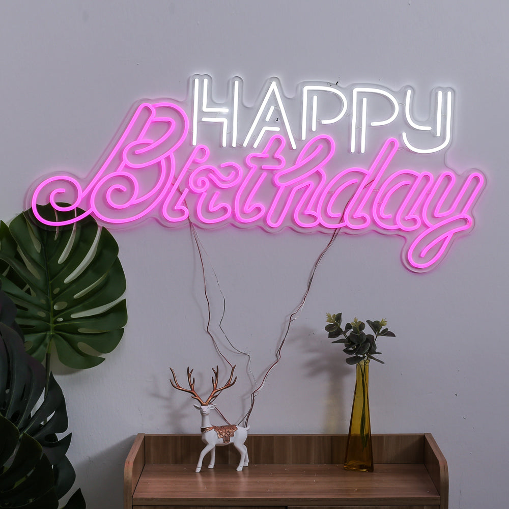 "HAPPY BIRTHDAY" neon sign, led neon sign board,flex neon sign for birthday party