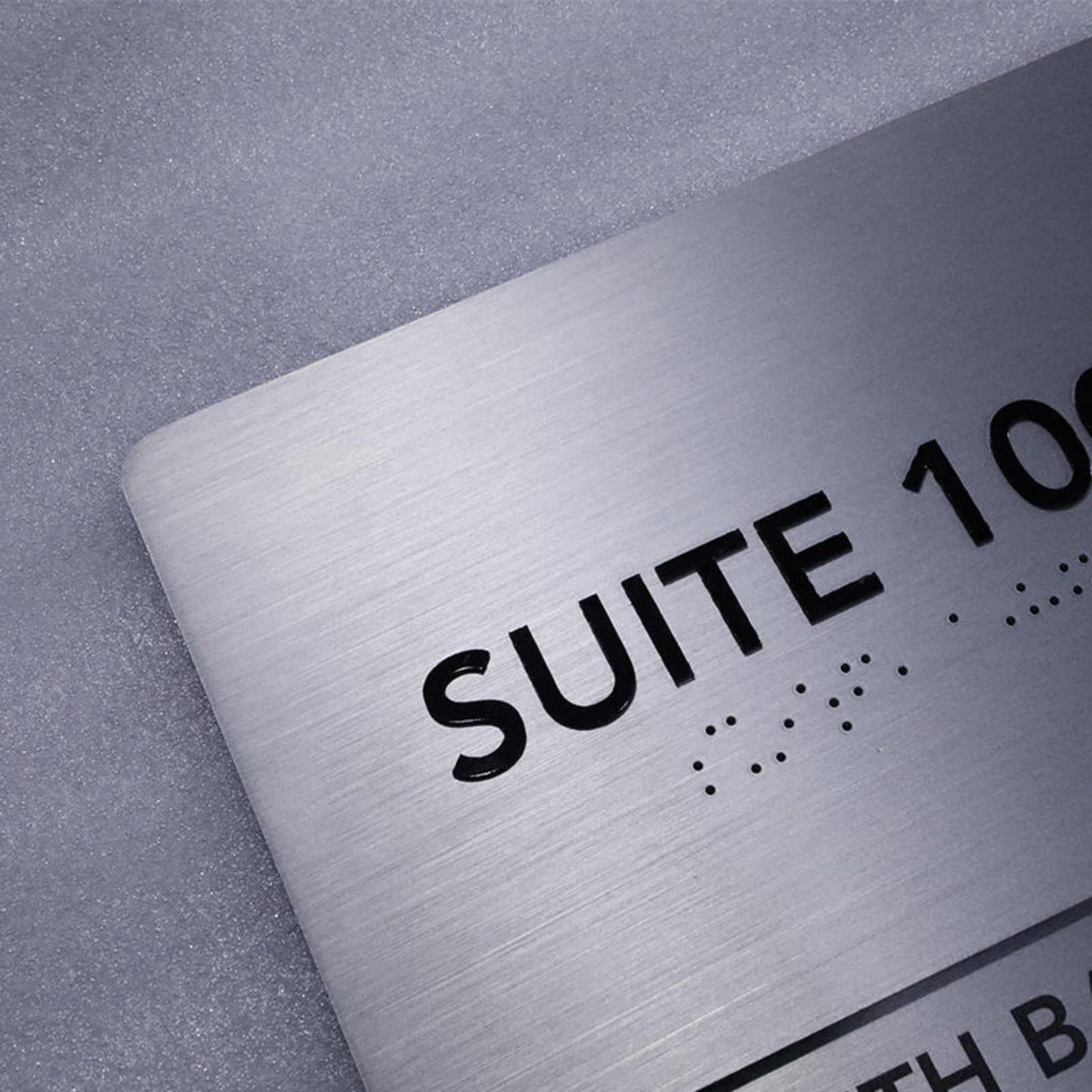 Silver Brushed Metal Plates Stainless Steel Sign Wall Mounted Braille Signage Directional Signs